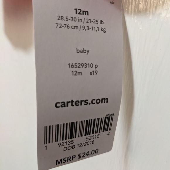 NWT Carter's coral sweater (12mo) - Picture 2 of 3